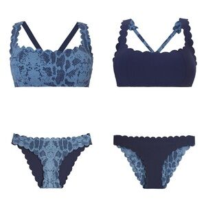 PQ Swim Reversible Seamless Wave Halter Bikini‎ Top L & Seamless Wave Bikini M